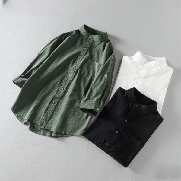 Chemise décontractée à col montant – Image 4